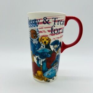 Patriotic Dog Design Mug with Red Handle By Sherri Buck Baldwin for Evergreen